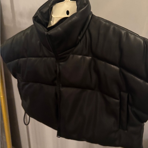AKIRA Jackets & Blazers - Akira Black Faux Leather Puffer Vest